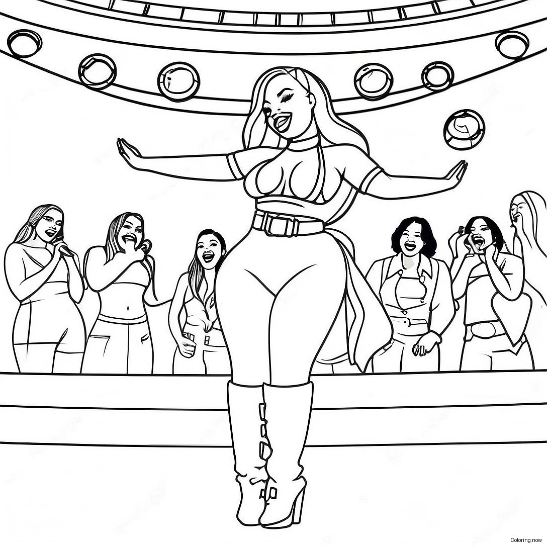 Megan Thee Stallion Performing On Stage Coloring Page 67464 54094