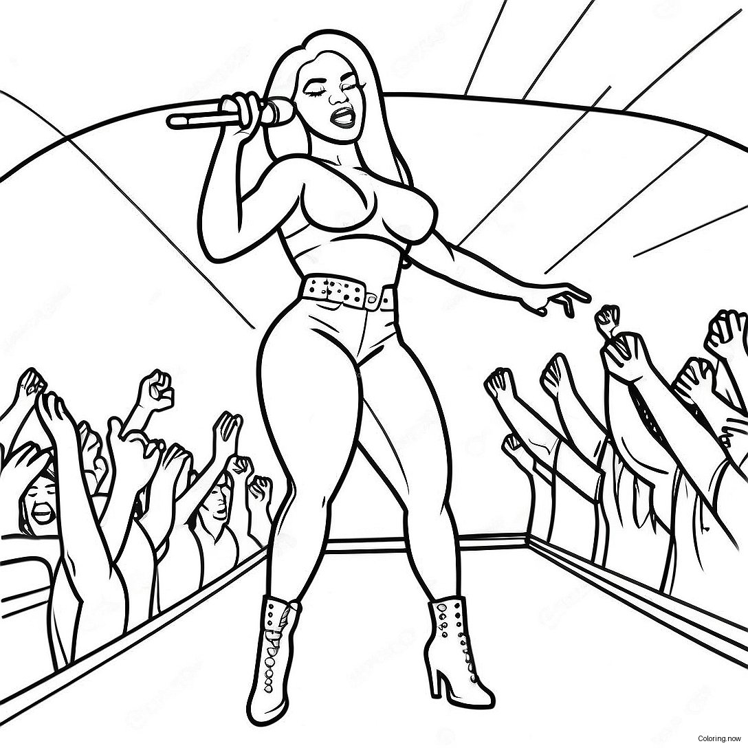 Megan Thee Stallion Performing On Stage Coloring Page 67464 54095