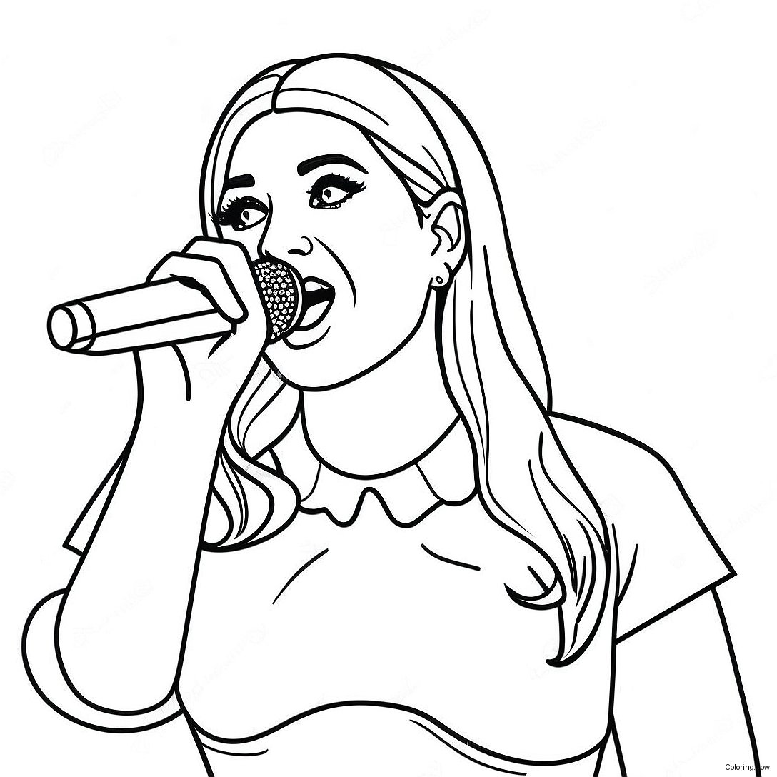 Meghan Trainor Singing On Stage Coloring Page 70124 56209