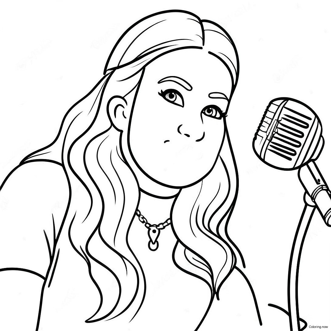 Meghan Trainor Singing On Stage Coloring Page 70124 56211