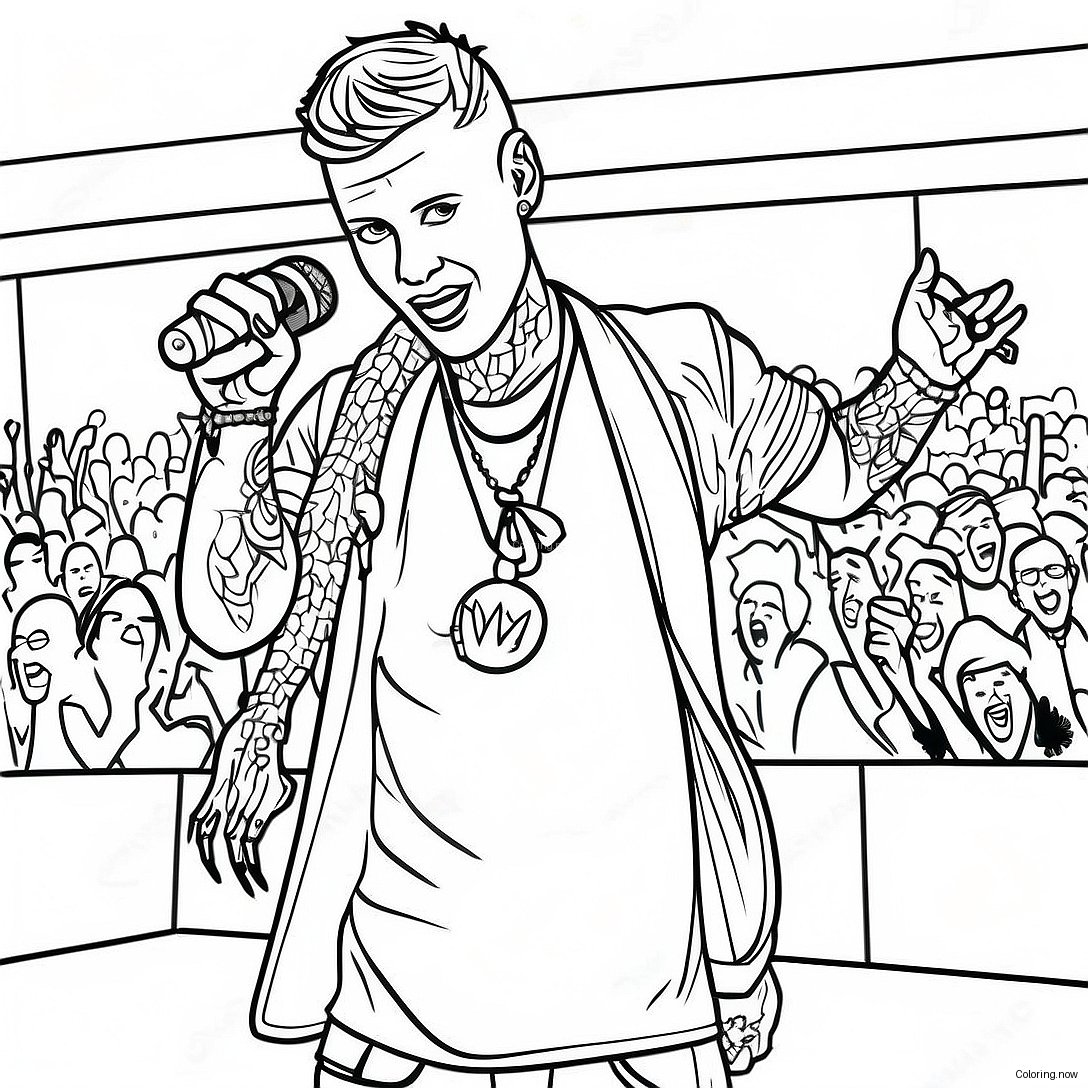 Mgk Performing On Stage Coloring Page 65134 52208