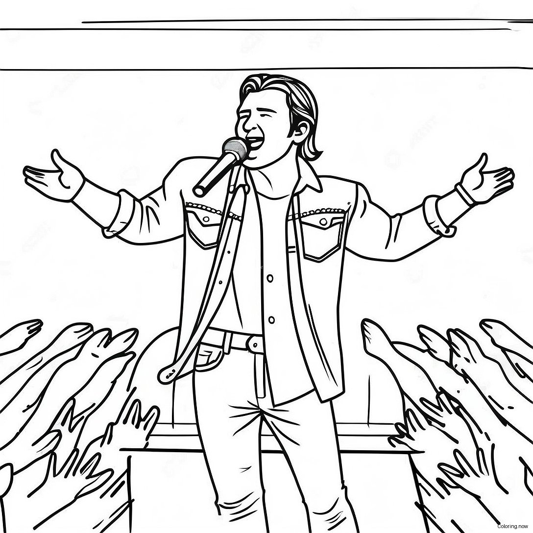 Morgan Wallen Singing On Stage Coloring Page 5737 4689