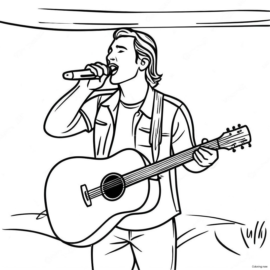 Morgan Wallen Singing On Stage Coloring Page 5737 4690