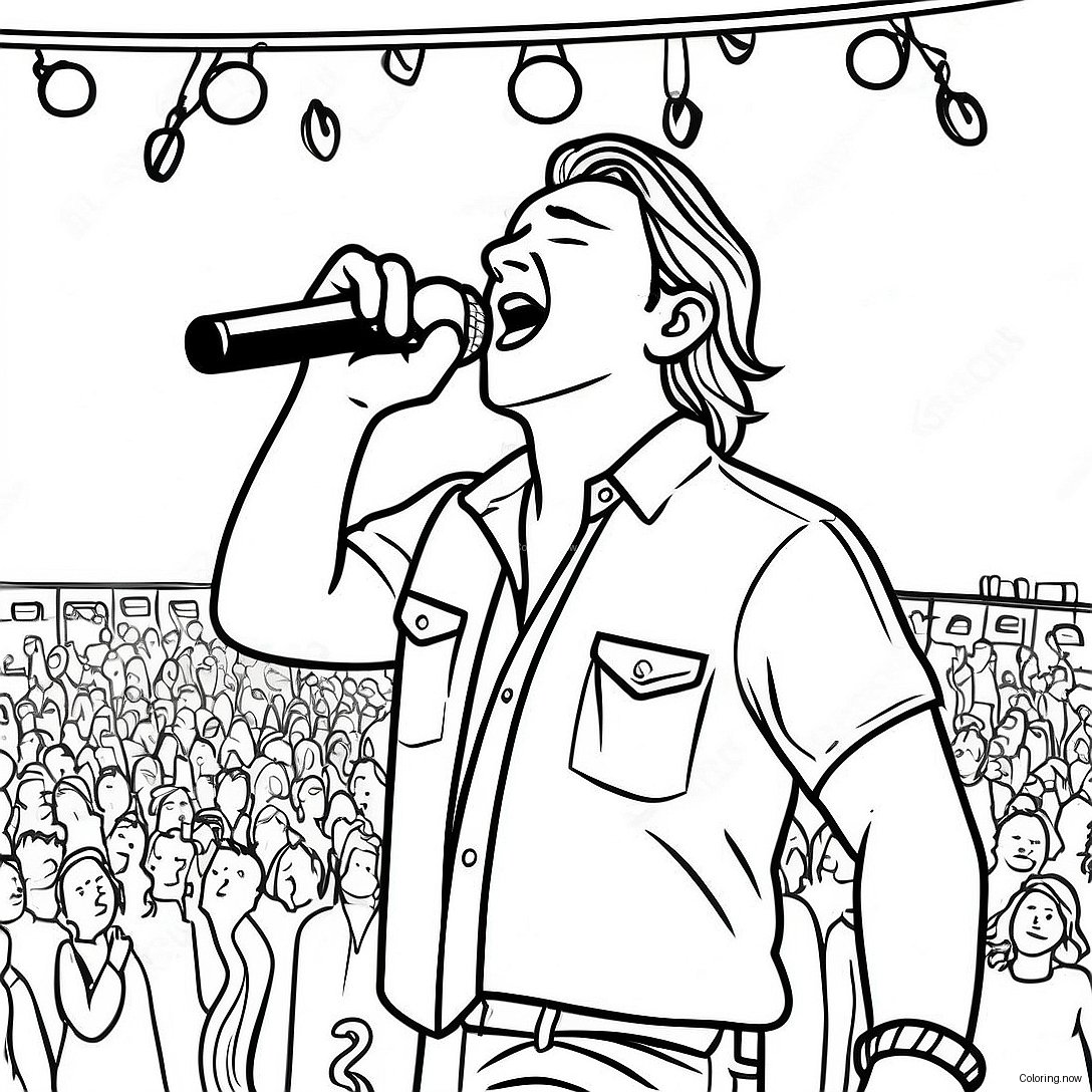 Morgan Wallen Singing On Stage Coloring Page 5737 4691