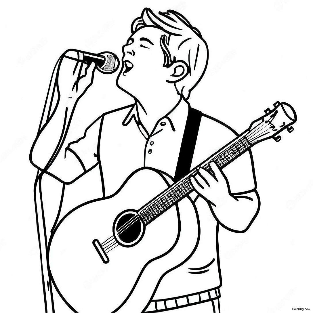 Niall Horan Singing On Stage Coloring Page 69484 55697