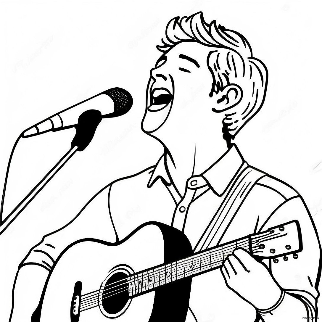 Niall Horan Singing On Stage Coloring Page 69484 55698