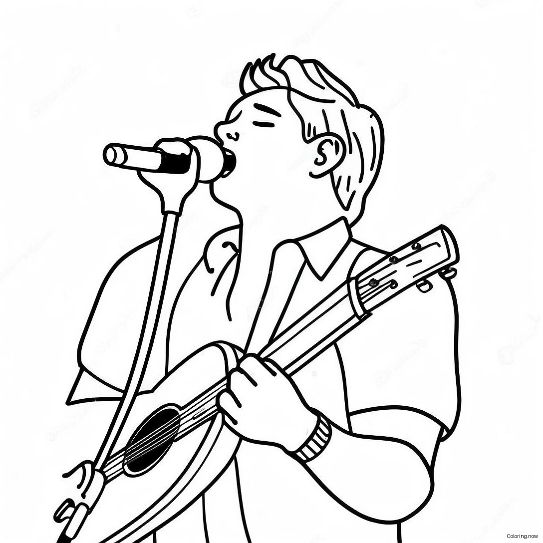 Niall Horan Singing On Stage Coloring Page 69484 55699