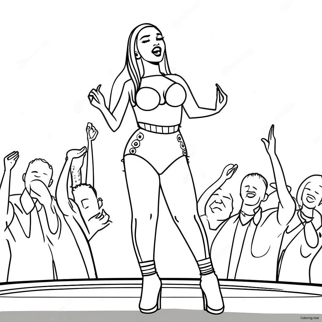 Nicki Minaj Performing On Stage Coloring Page 18160 14629