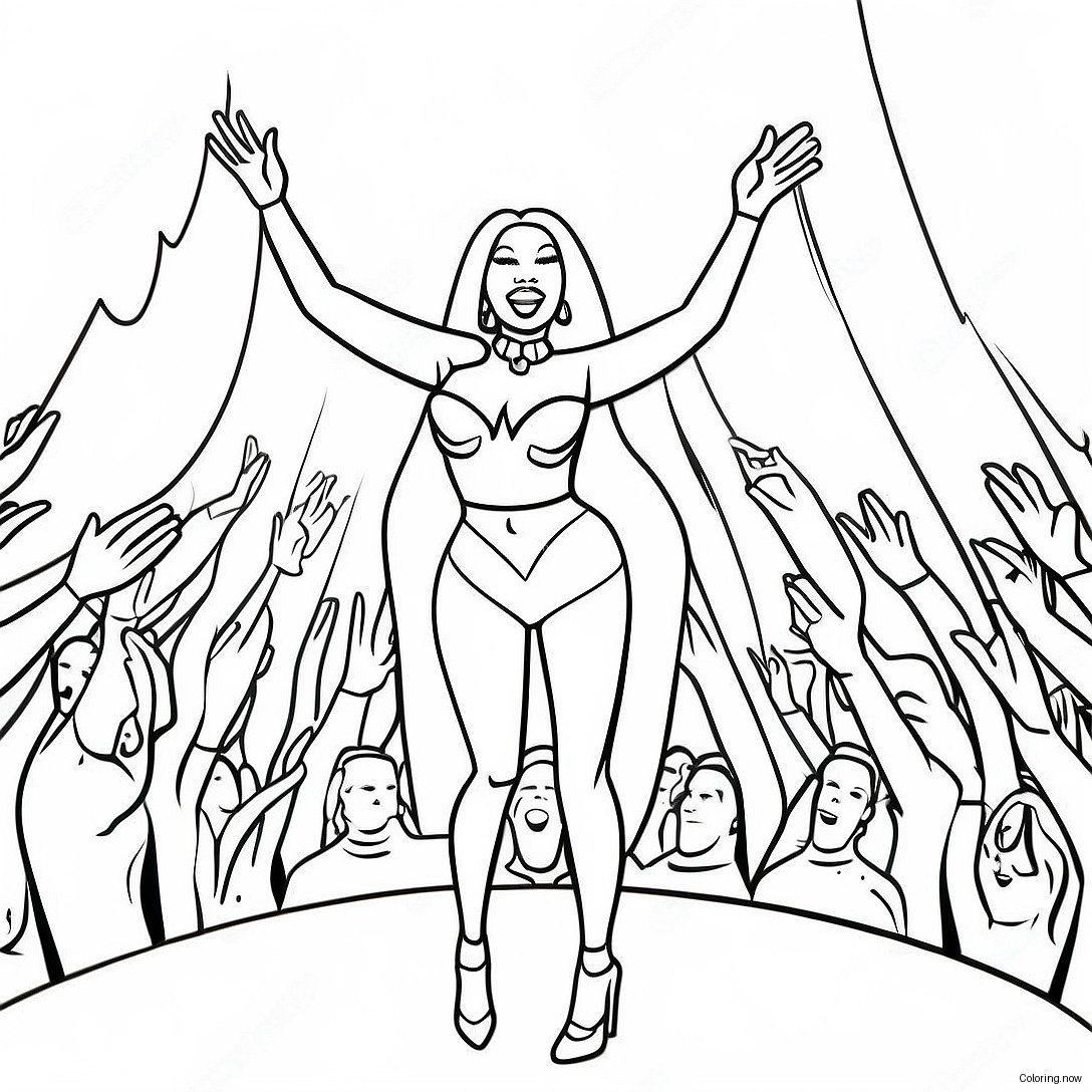 Nicki Minaj Performing On Stage Coloring Page 18160 14631