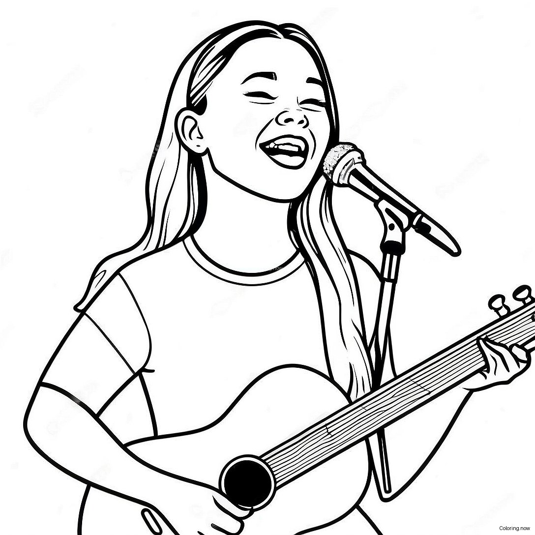 Olivia Rodrigo Singing On Stage Coloring Page 2382 1946