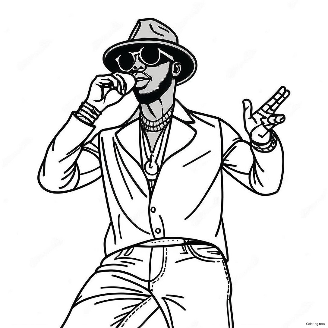 Pop Smoke Performing On Stage Coloring Page 45124 36029