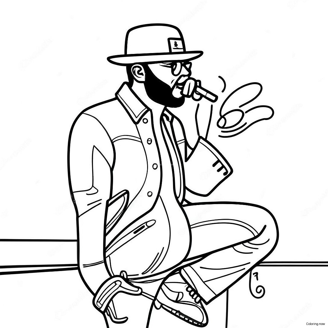 Pop Smoke Performing On Stage Coloring Page 45124 36031