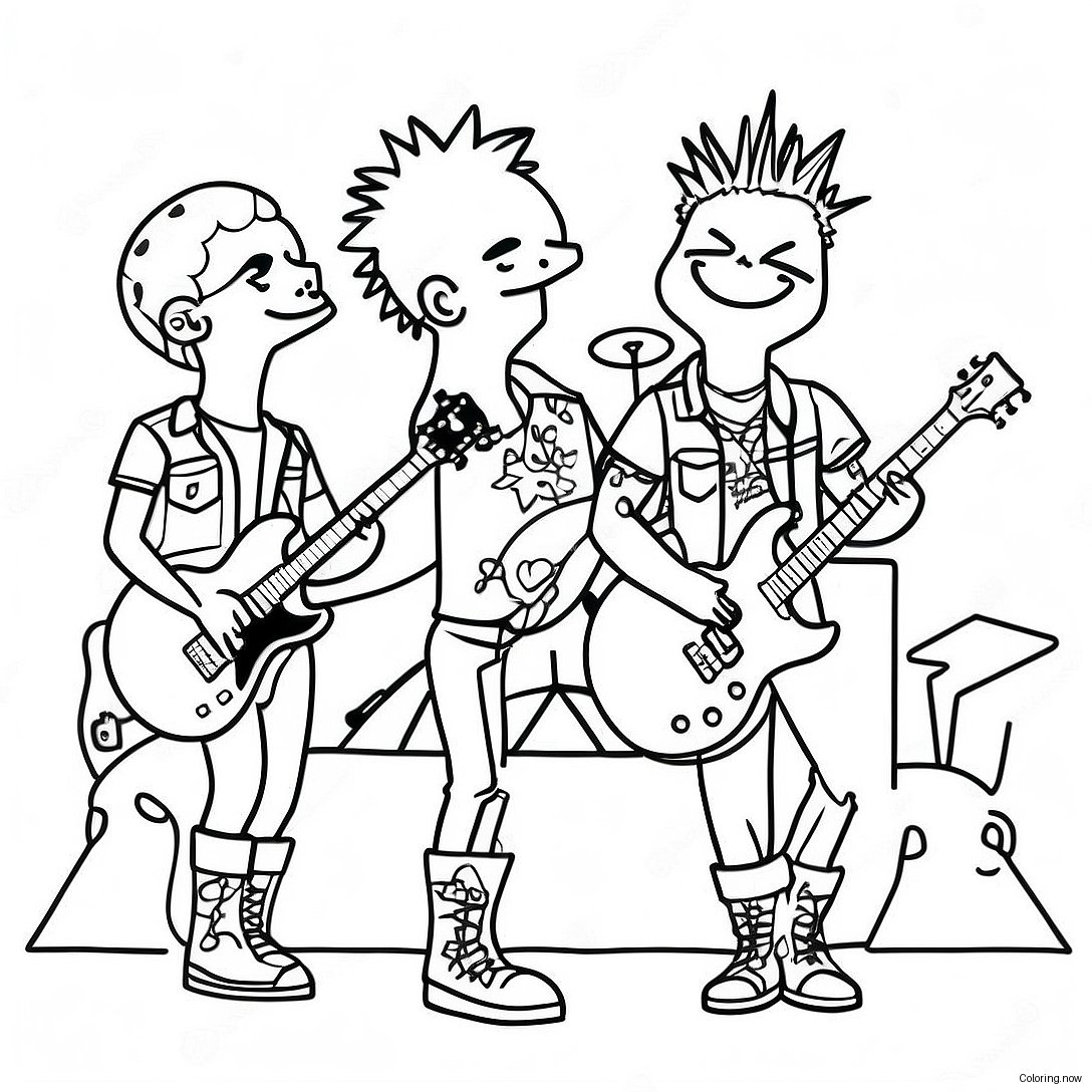Punk Rock Band On Stage Coloring Page 30794 24666