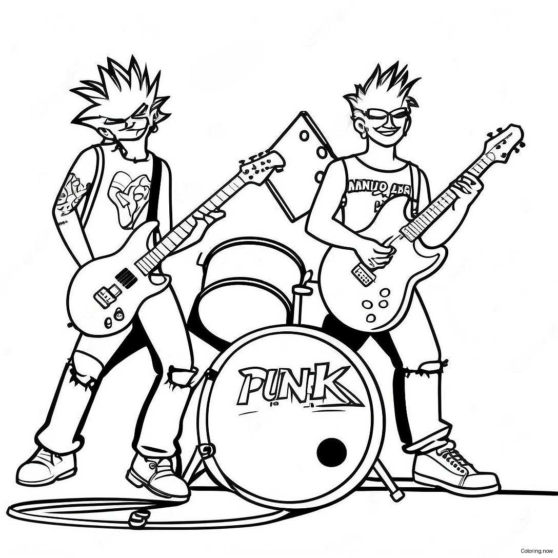 Punk Rock Band On Stage Coloring Page 30794 24667