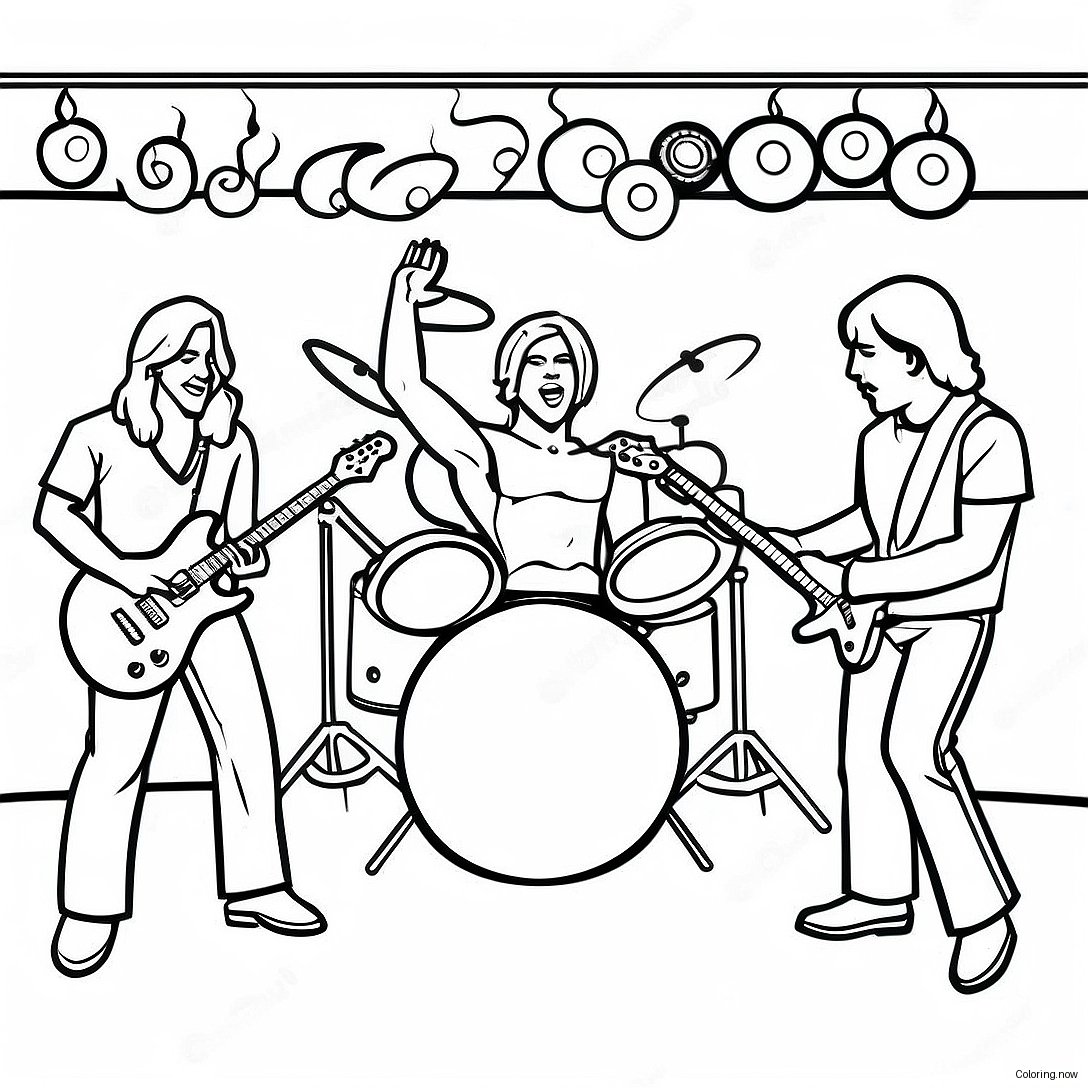 Rock N Roll Band On Stage Coloring Page 38704 30961