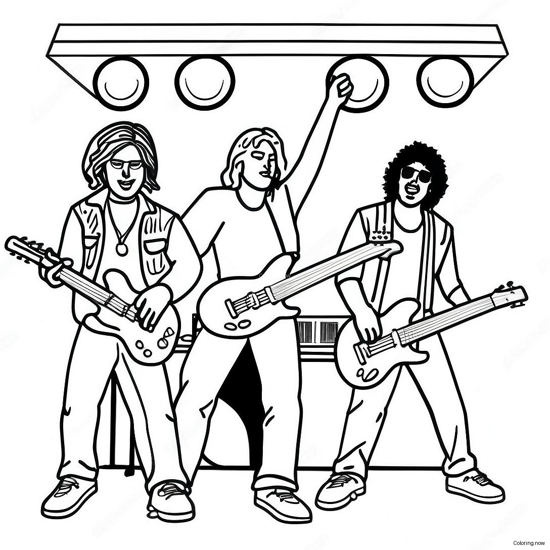 Rock N Roll Band On Stage Coloring Page 38704 30964