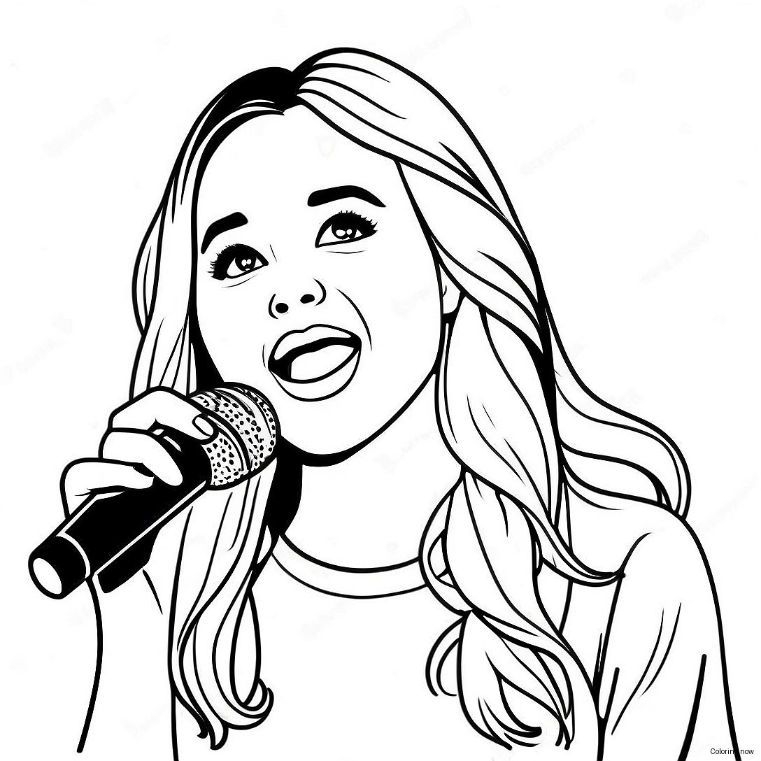 Sabrina Carpenter Singing On Stage Coloring Page 40524 32377