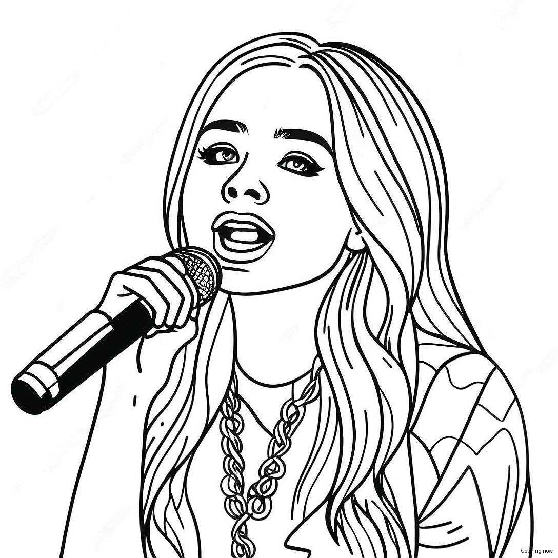 Sabrina Carpenter Singing On Stage Coloring Page 40524 32378