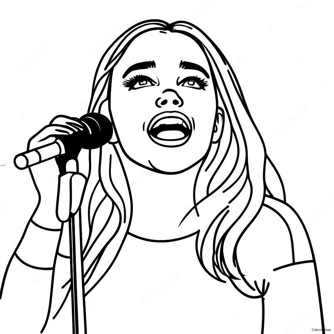 Sabrina Carpenter Singing On Stage Coloring Page 40524 32379