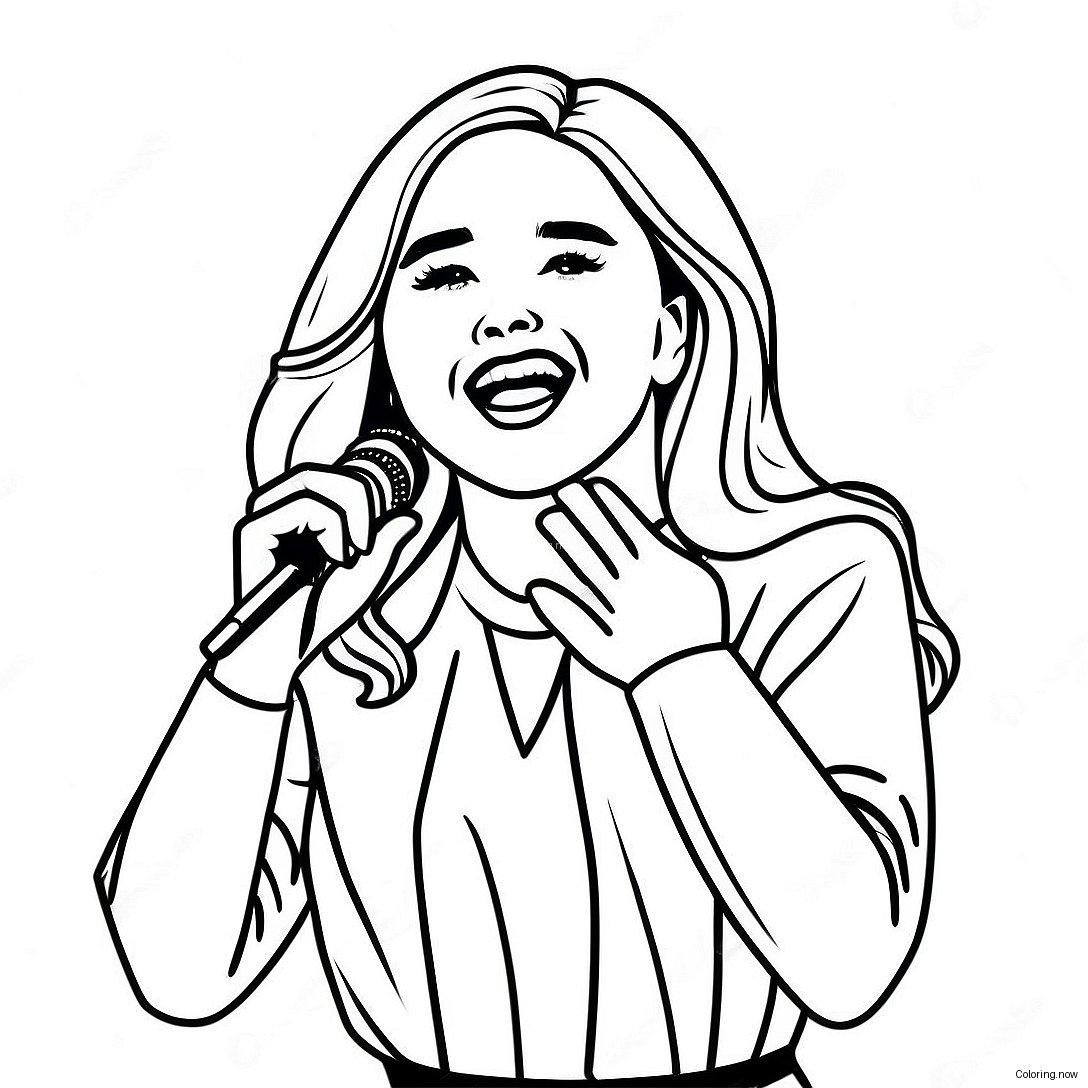 Sabrina Carpenter Singing On Stage Coloring Page 40524 32380