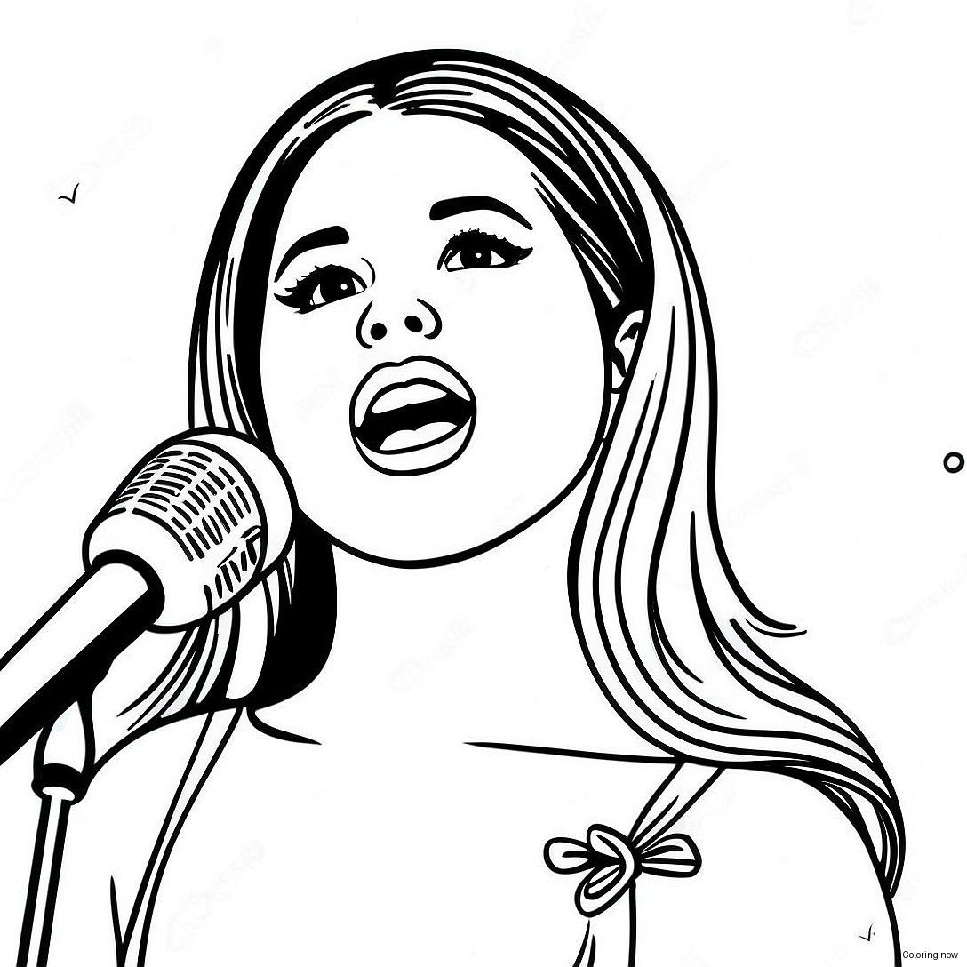 Selena Gomez Singing On Stage Coloring Page 27044 21705