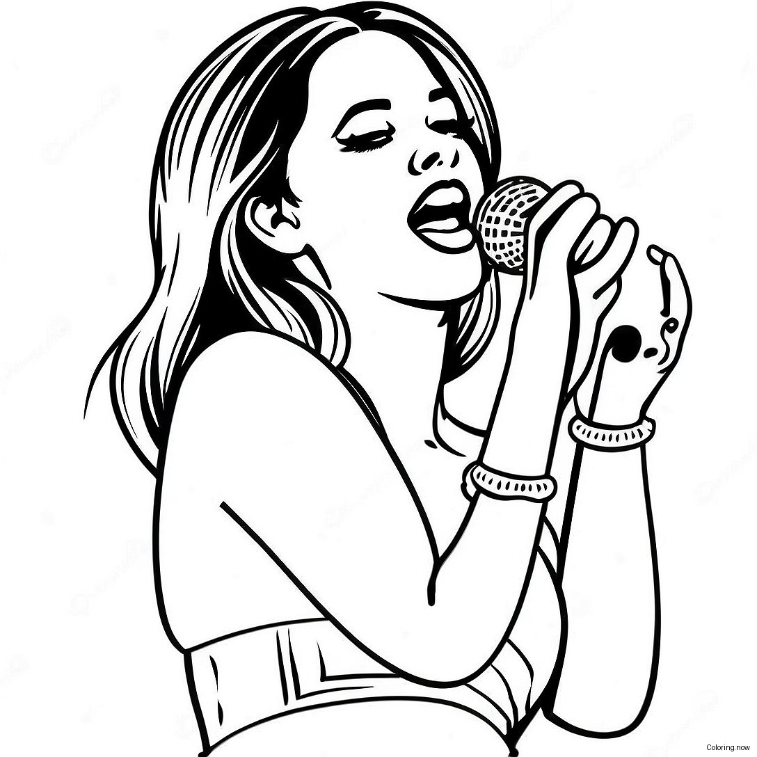 Selena Gomez Singing On Stage Coloring Page 27044 21706