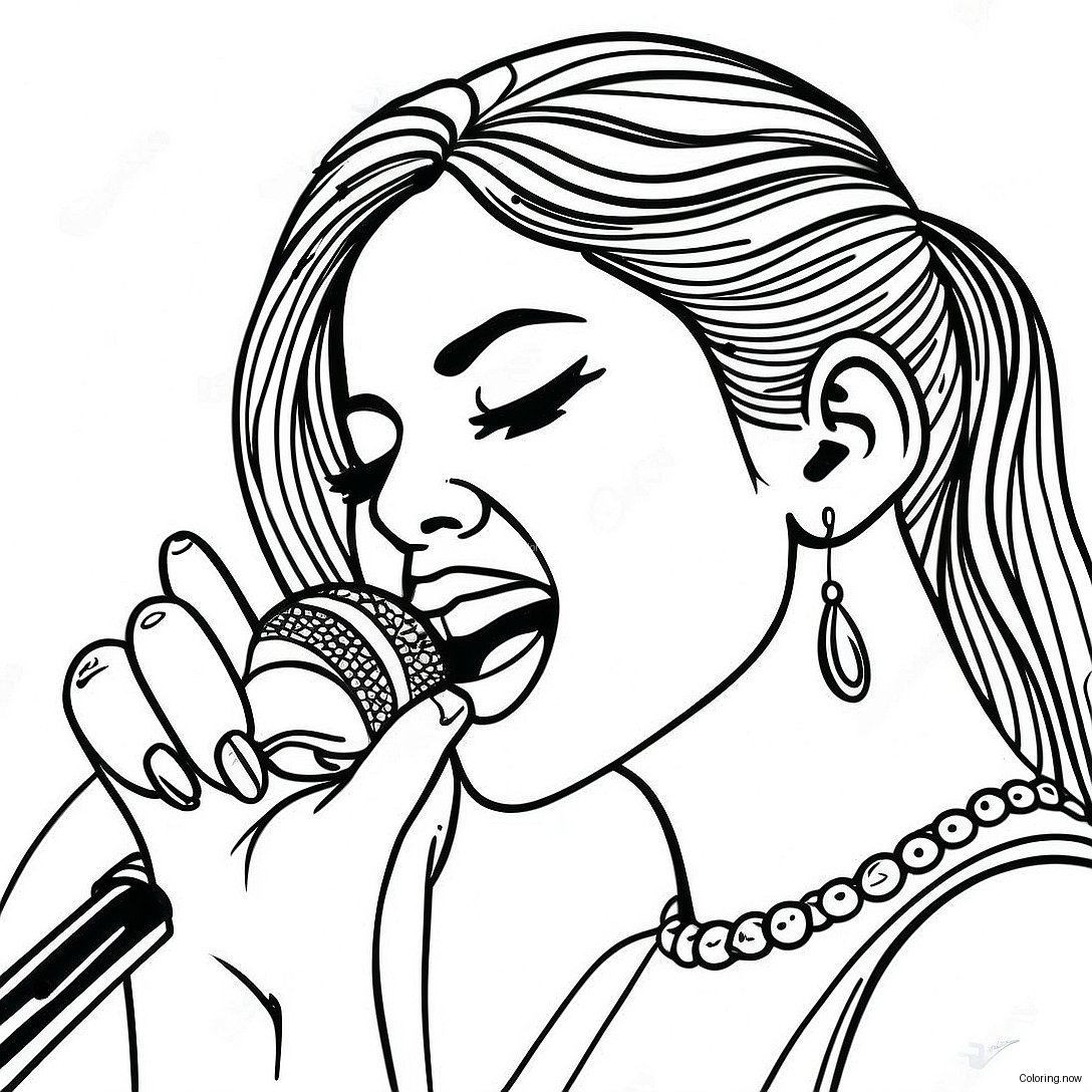 Selena Gomez Singing On Stage Coloring Page 27044 21708