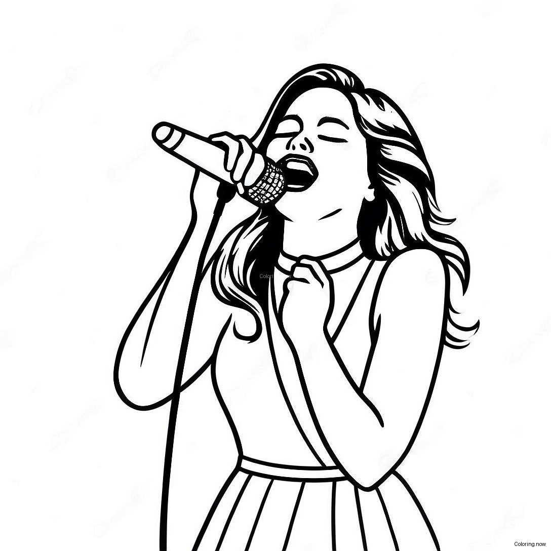 Selena Singing On Stage Coloring Page 10907 8873