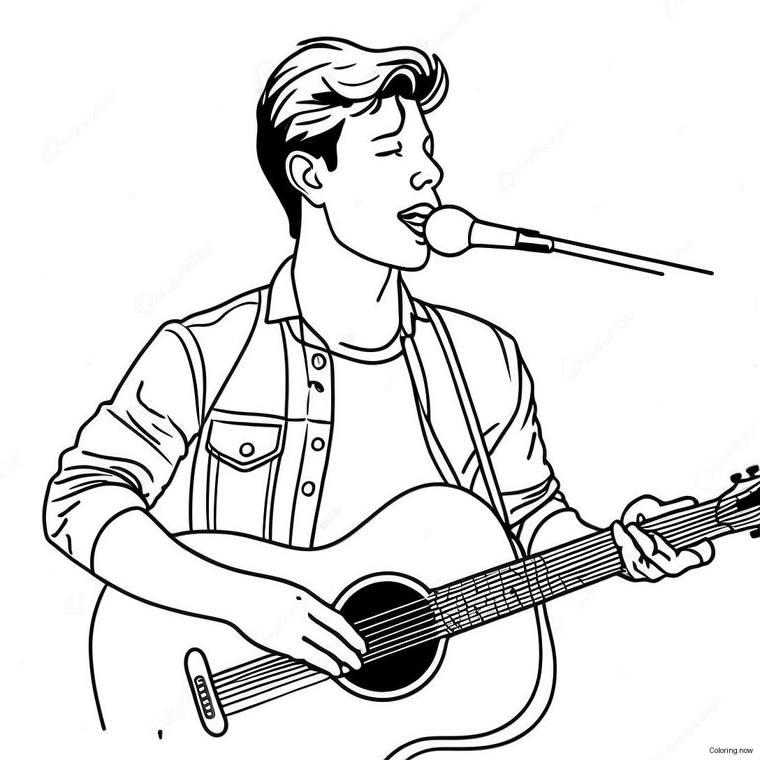 Shawn Mendes Performing On Stage Coloring Page 61024 48949