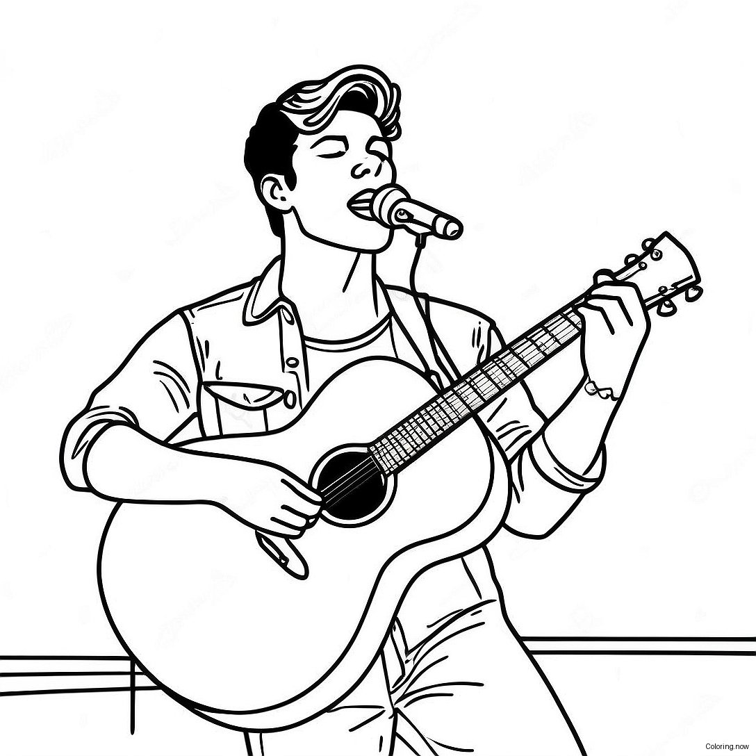 Shawn Mendes Performing On Stage Coloring Page 61024 48950