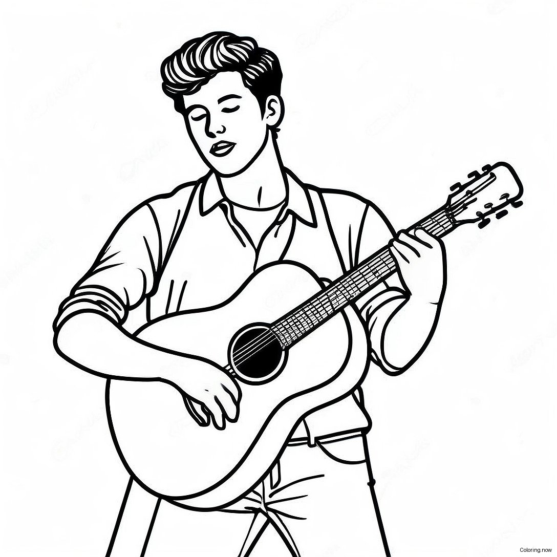 Shawn Mendes Performing On Stage Coloring Page 61024 48951