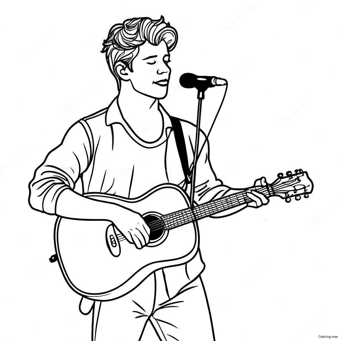 Shawn Mendes Performing On Stage Coloring Page 61024 48952