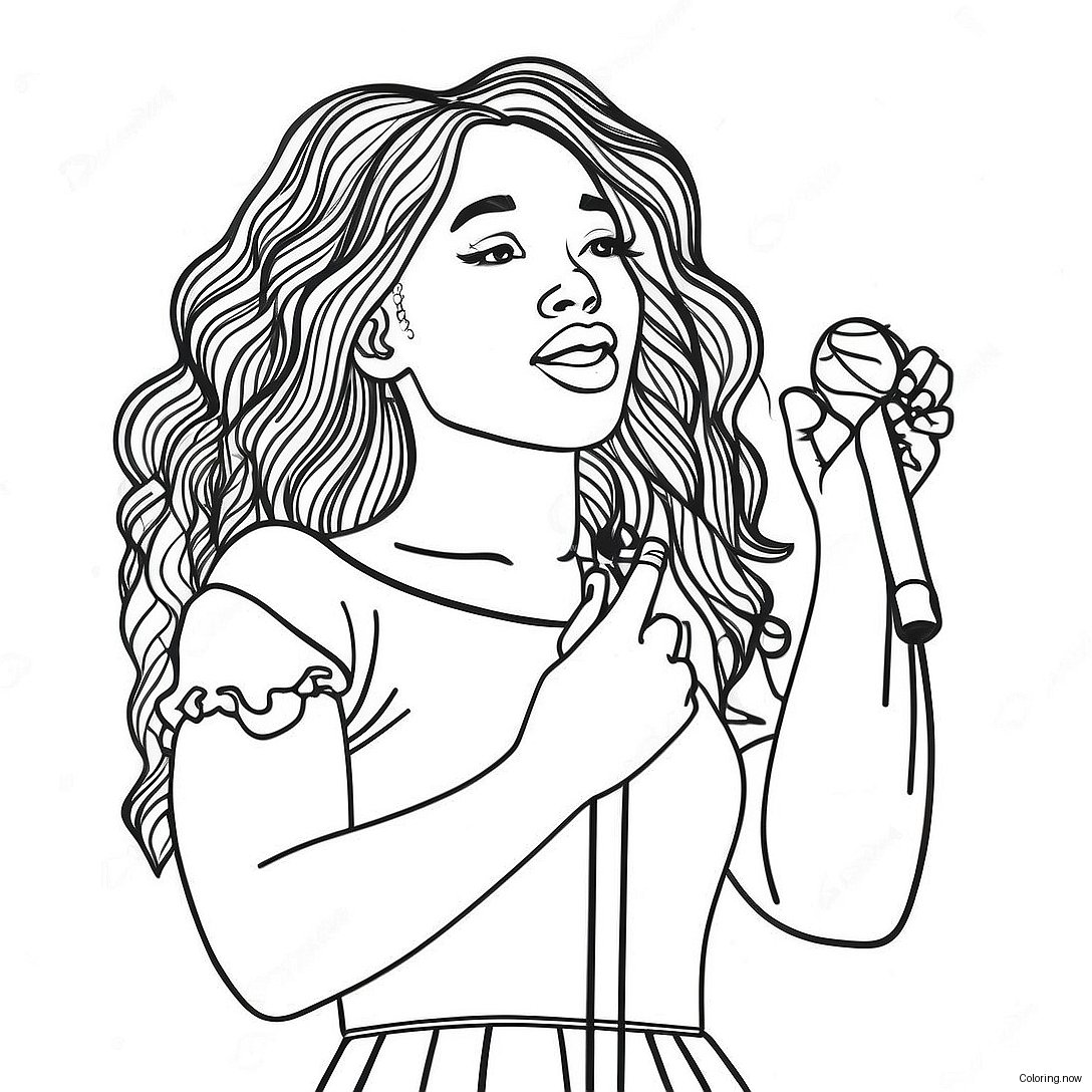Sza Singing On Stage Coloring Page 34154 27337