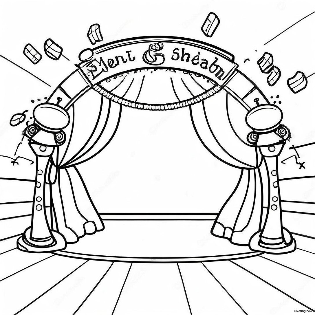 Talent Show Stage Coloring Page 46613 37213