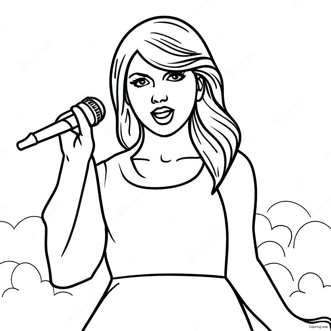 Taylor Swift Singing On Stage Coloring Page 10227 8333
