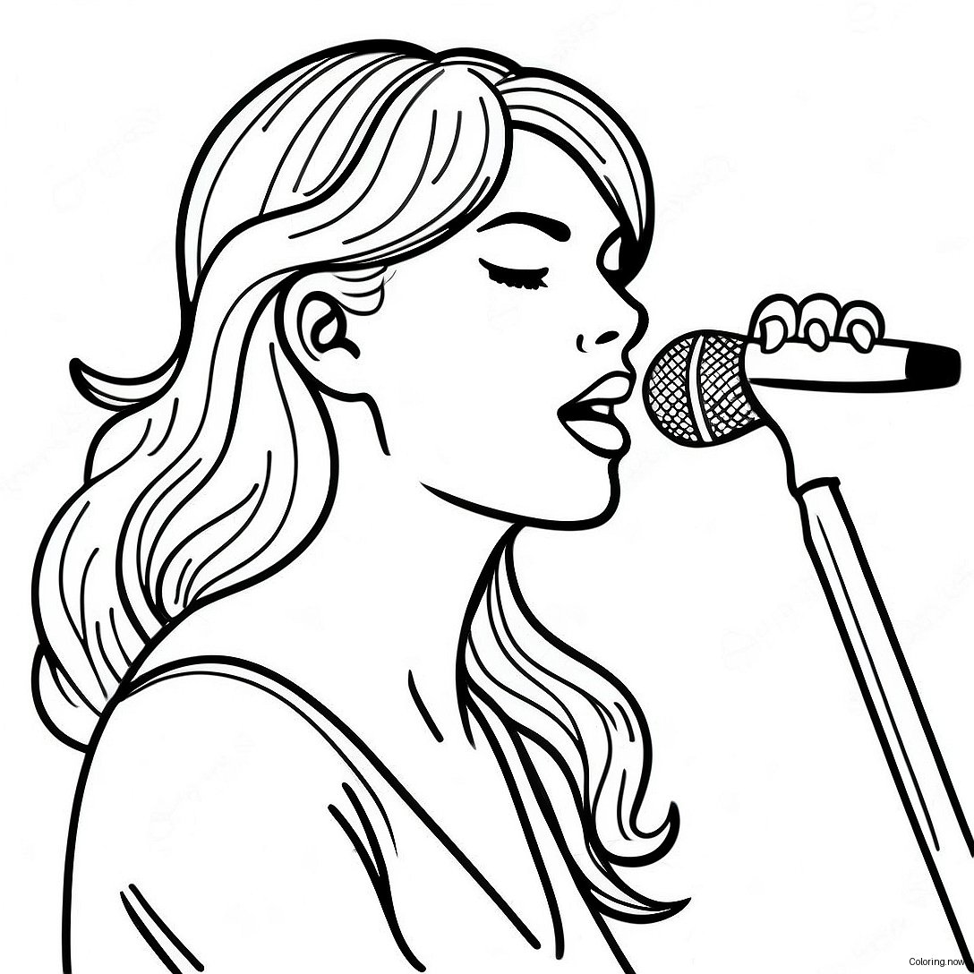 Taylor Swift Singing On Stage Coloring Page 10227 8335