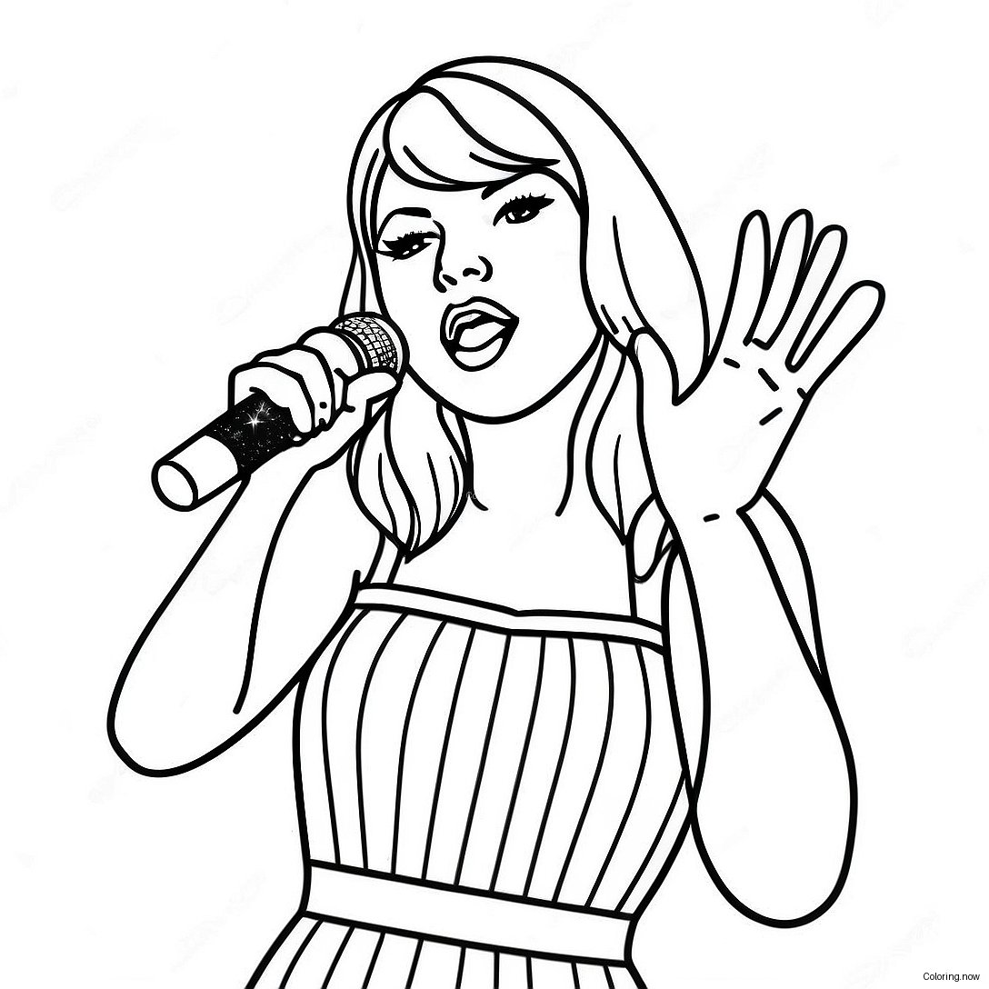 Taylor Swift Singing On Stage Coloring Page 10227 8336