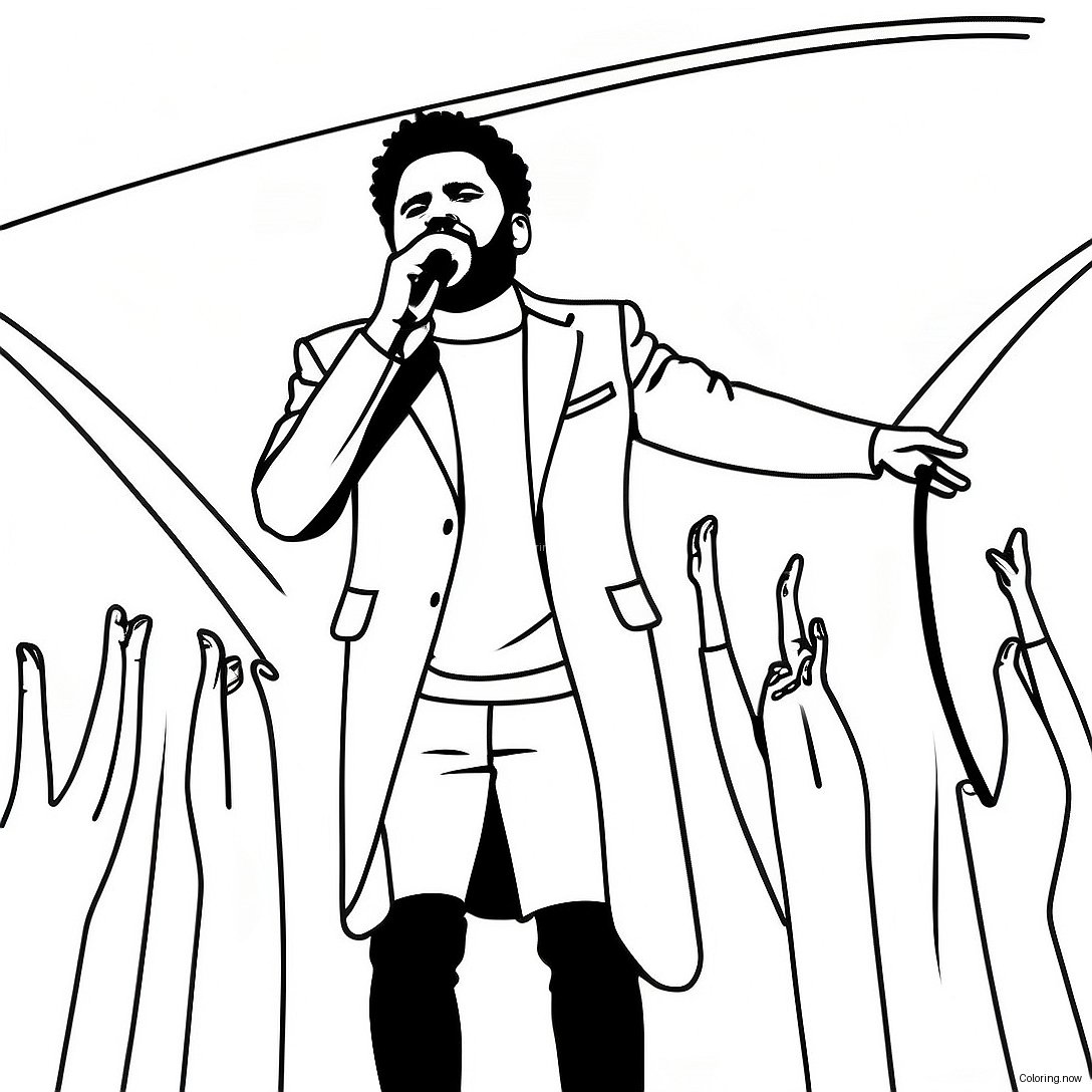 The Weeknd Performing On Stage Coloring Page 24662 19809