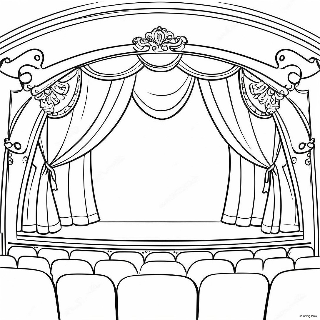 Theatre Stage Coloring Page 13886 11222