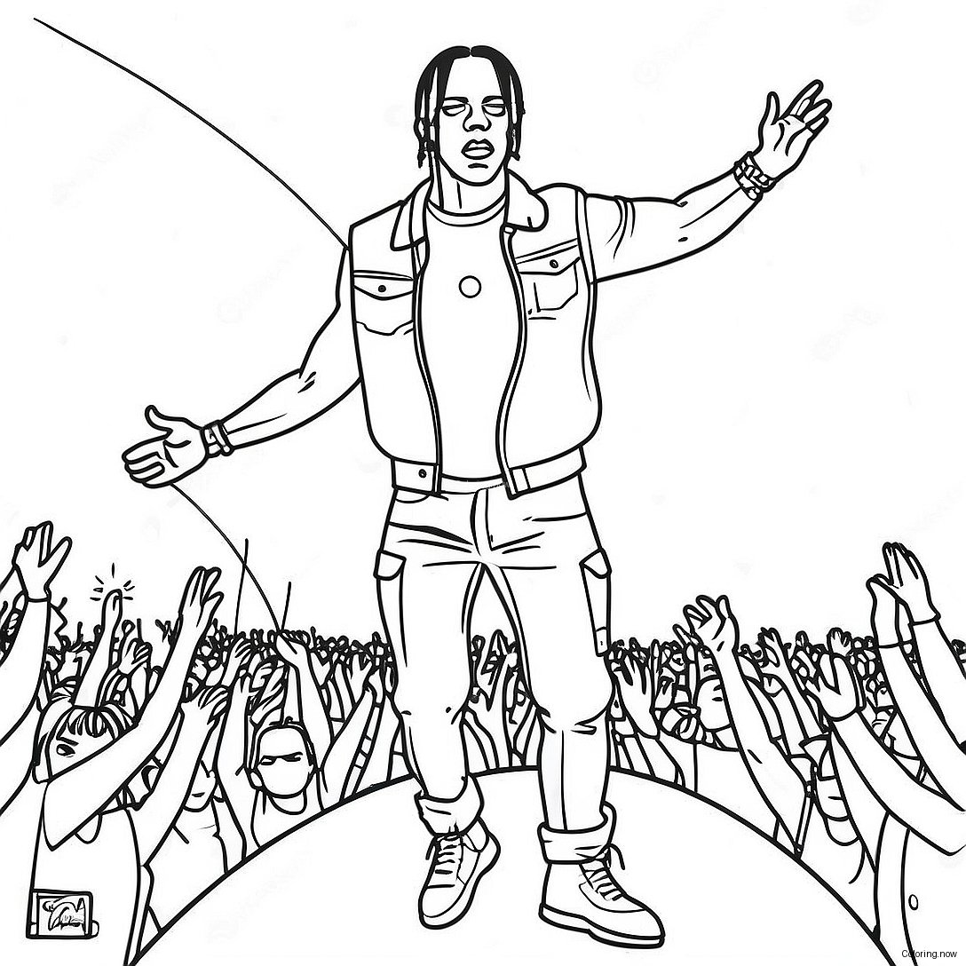 Travis Scott Performing On Stage Coloring Page 19412 15629