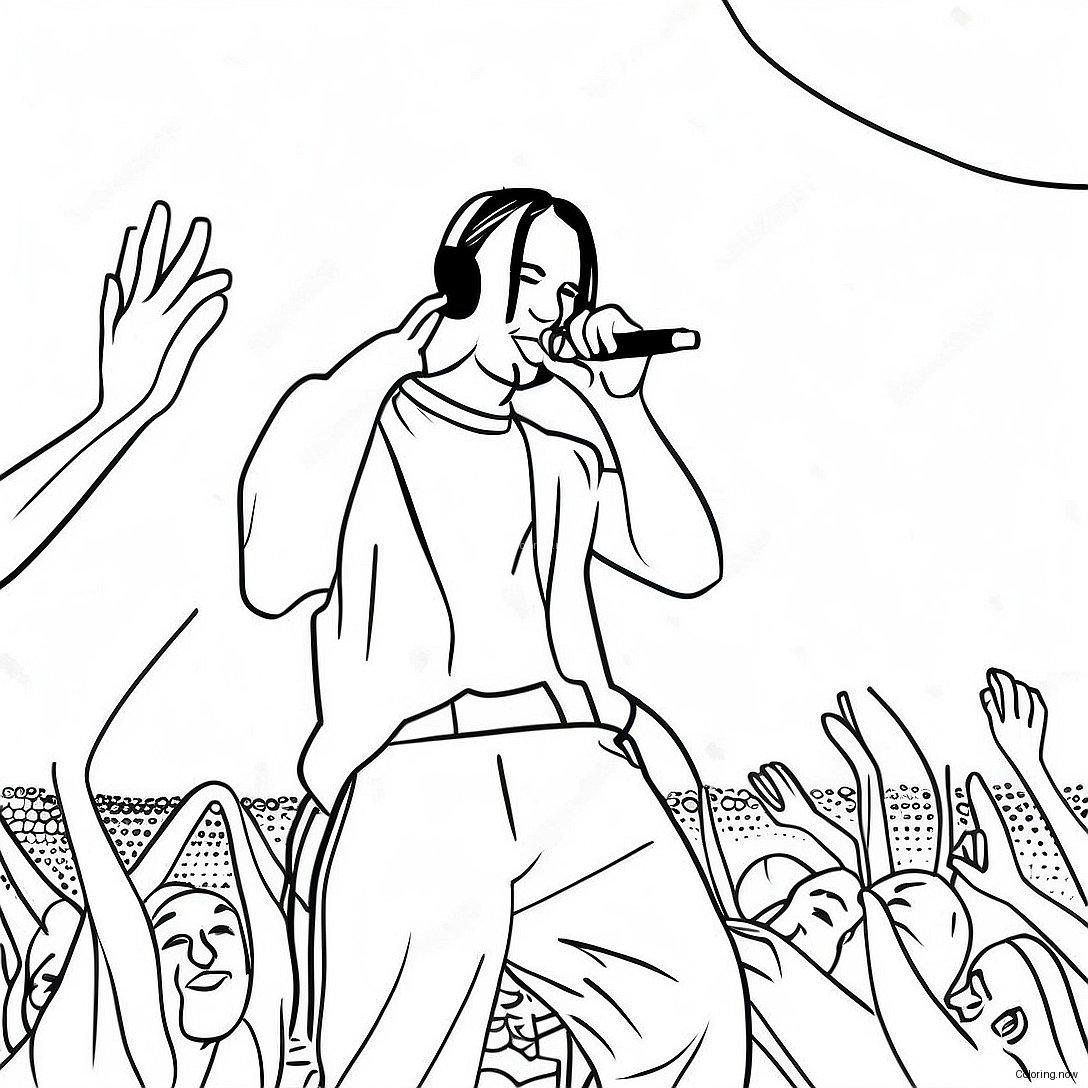 Travis Scott Performing On Stage Coloring Page 19412 15630