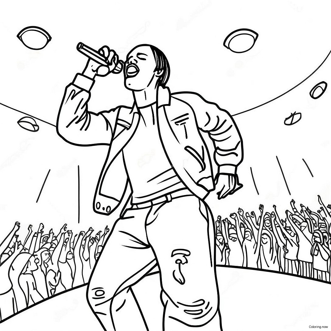 Travis Scott Performing On Stage Coloring Page 19412 15631