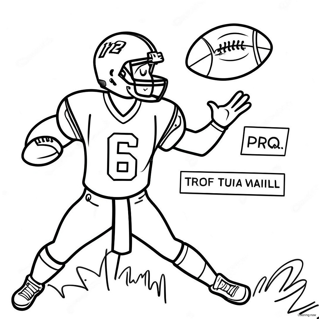 Tua Tagovailoa Throwing A Football Coloring Page 45304 36174