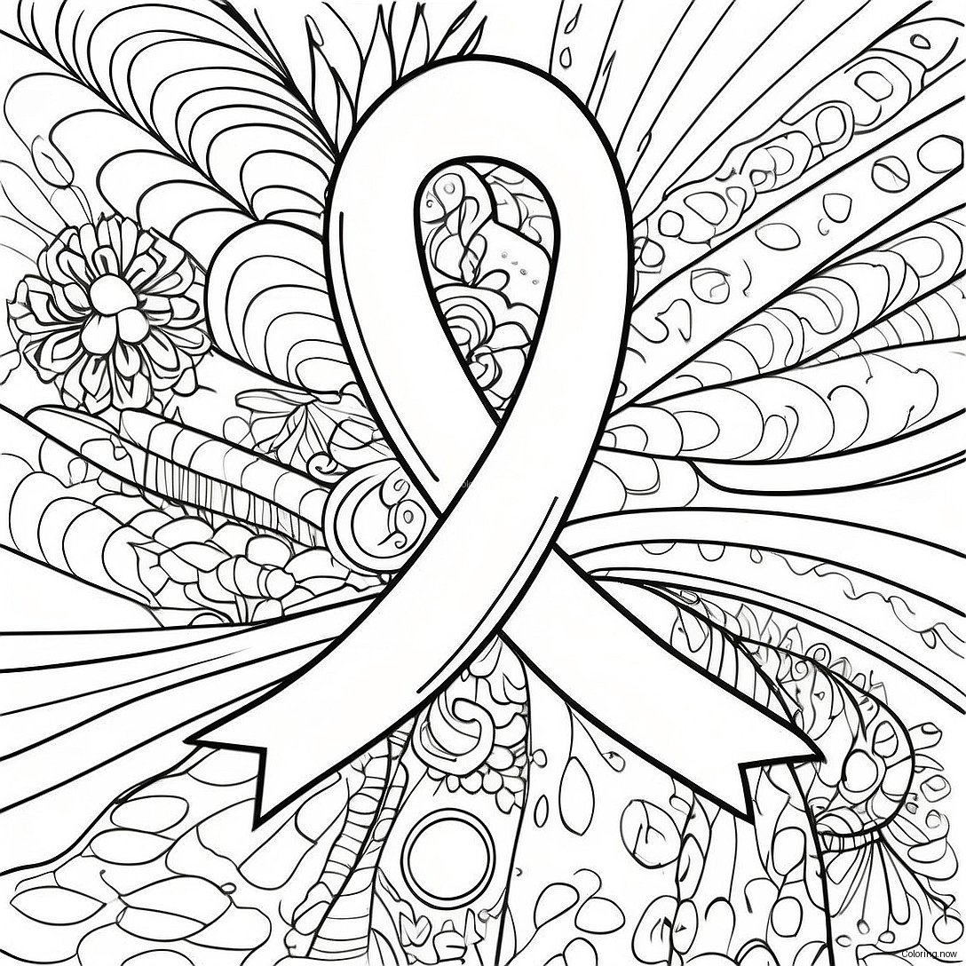 Type 1 Diabetes Awareness Ribbon Coloring Page 28293 22674