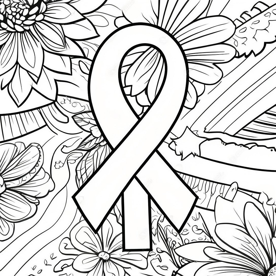 Type 1 Diabetes Awareness Ribbon Coloring Page 28293 22675