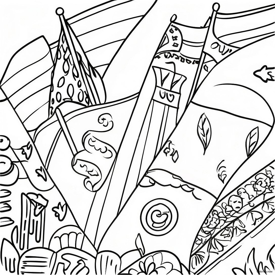 Vibrant Hispanic Heritage Flags Coloring Page 19802 15945