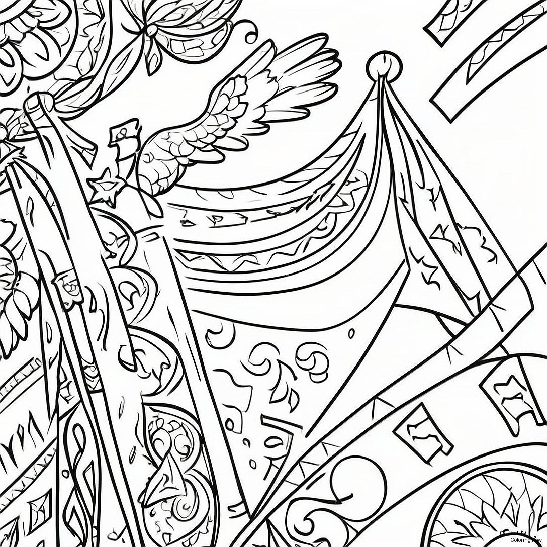 Vibrant Hispanic Heritage Flags Coloring Page 19802 15947
