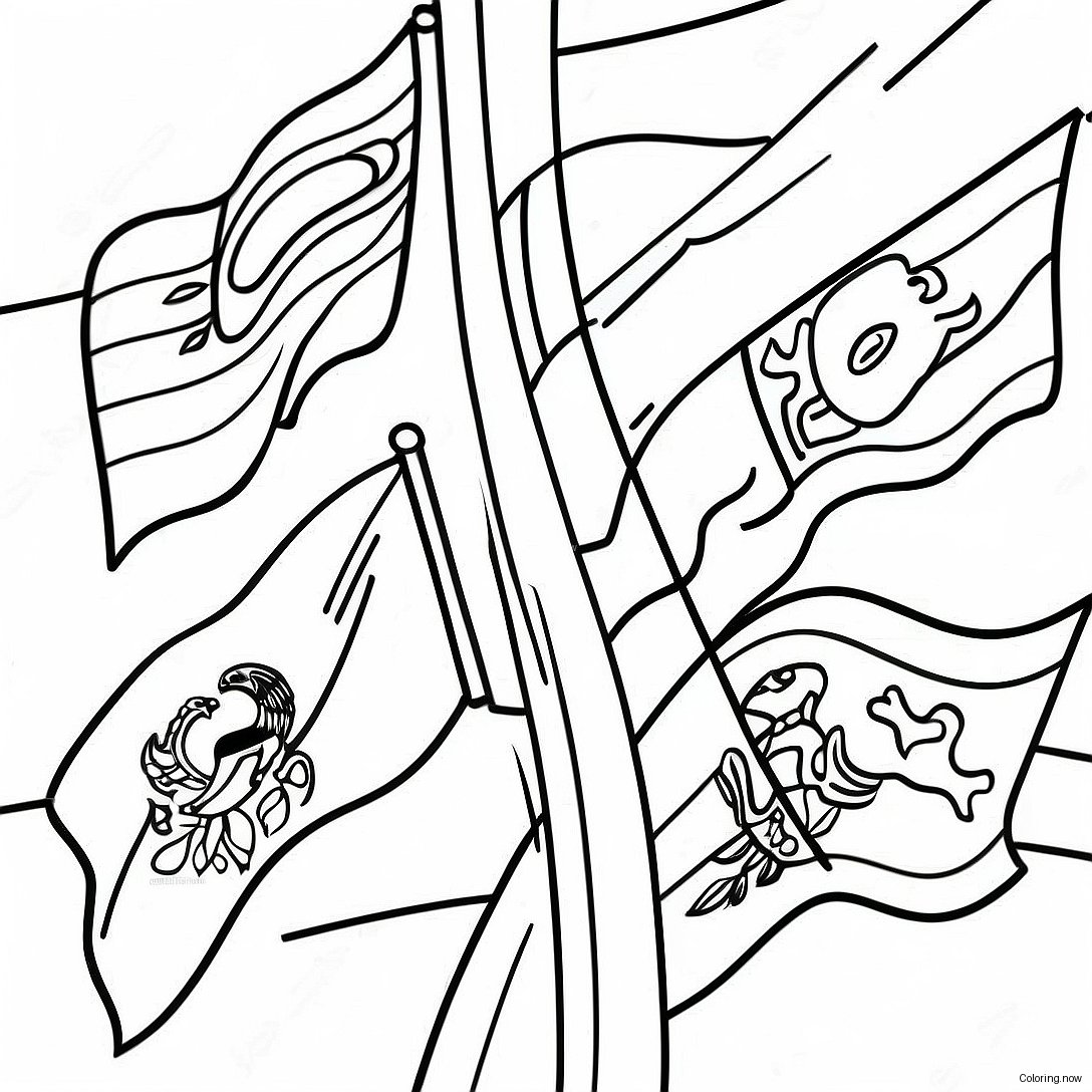 Vibrant Hispanic Heritage Flags Coloring Page 19802 15948