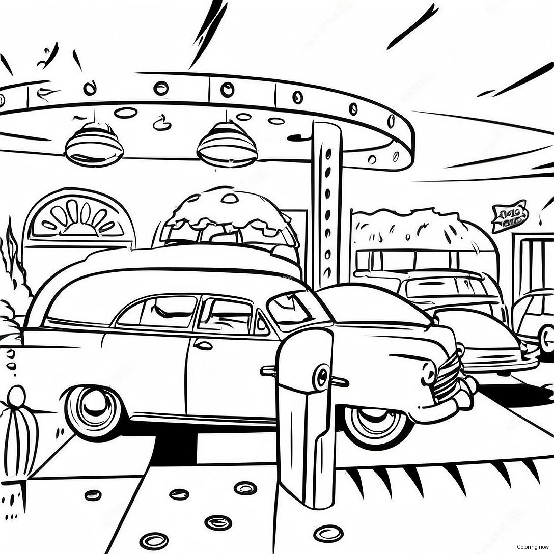 Vintage 1950 S Diner Coloring Page 42654 34066