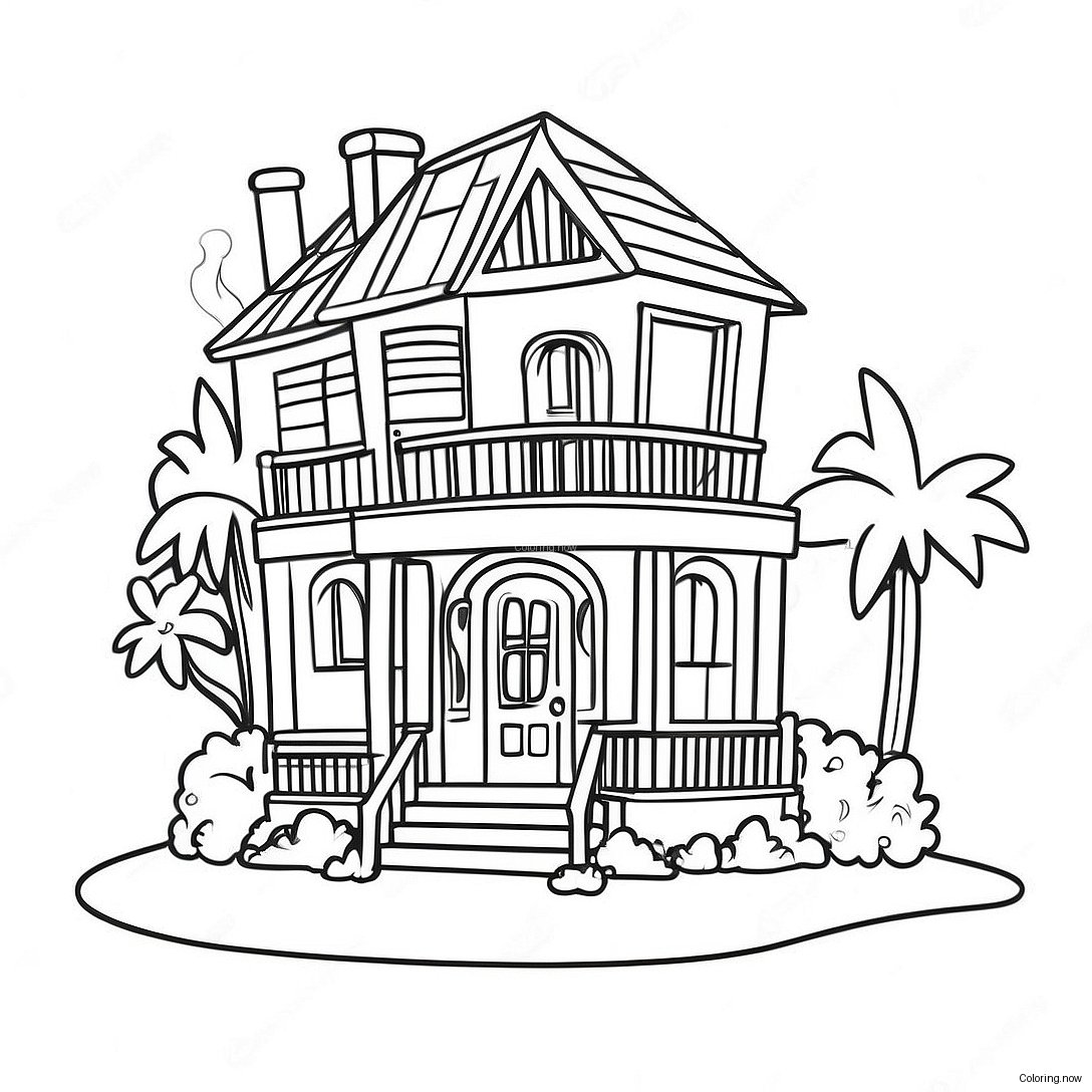 Vintage 90s Barbie Dream House Coloring Page 21042 16921